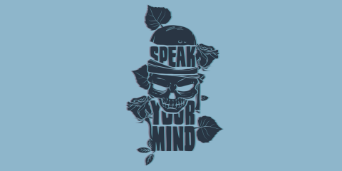 Speak Your Mind oldskool 3D effect print